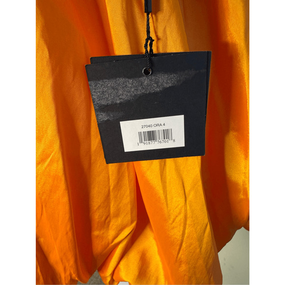 Mac Duggal NWT Spaghetti Strap Center Bow Balloon Mini Dress in Orange Size 4 - Picture 7 of 9